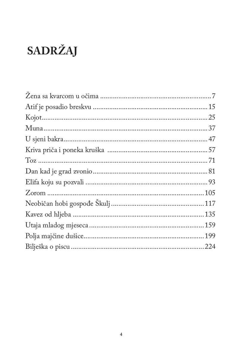 Sadržaj knjige